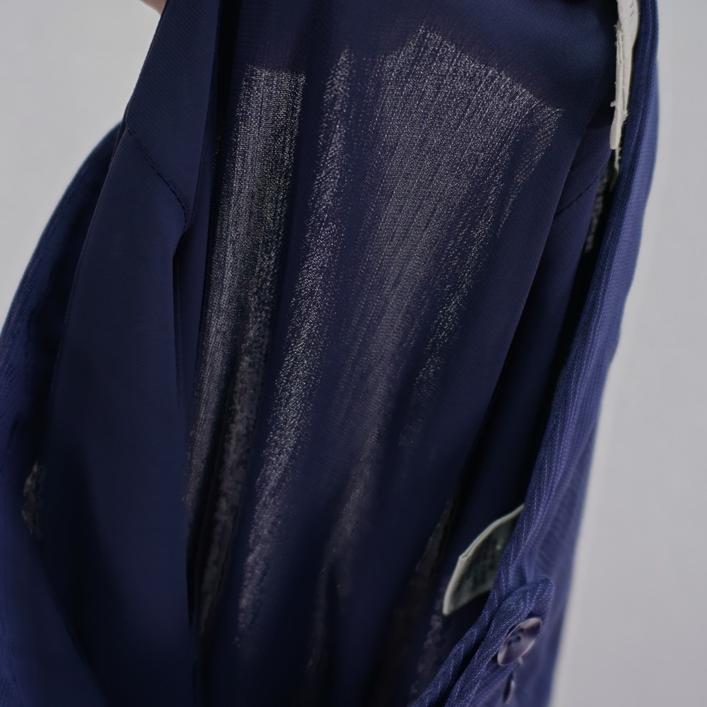 Petite Sophisticate Lined Sheer Blue Pants Polyester -2- 27 / 29.5 Mid Rise - Picture 4 of 6